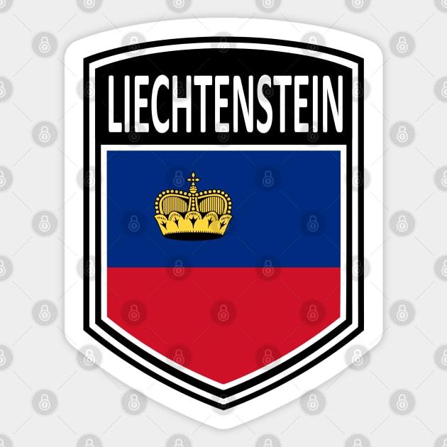 Flag Shield - Liechtenstein Sticker by Taylor'd Designs